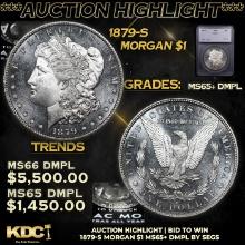 ***Auction Highlight*** 1879-s Morgan Dollar 1 Graded ms65+ dmpl By SEGS (fc)