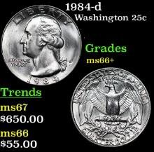 1984-d Washington Quarter 25c Graded ms66+ BY SEGS