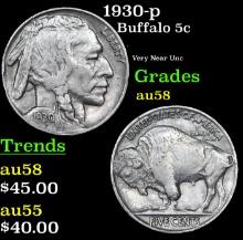 1930-p Buffalo Nickel 5c Grades Choice AU/BU Slider