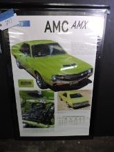 Framed Poster / AMC AMX - 1970 / 24" X 36"