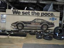 GIANT Corvette Dealership Sign / 21-Feet Wide / "We Set the Pace."