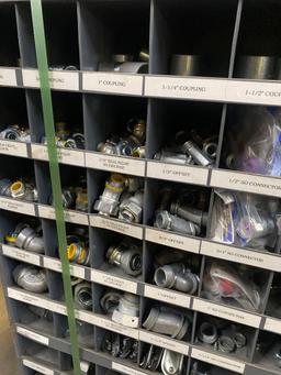 Metal Parts Bins w/ Electrical Fittings