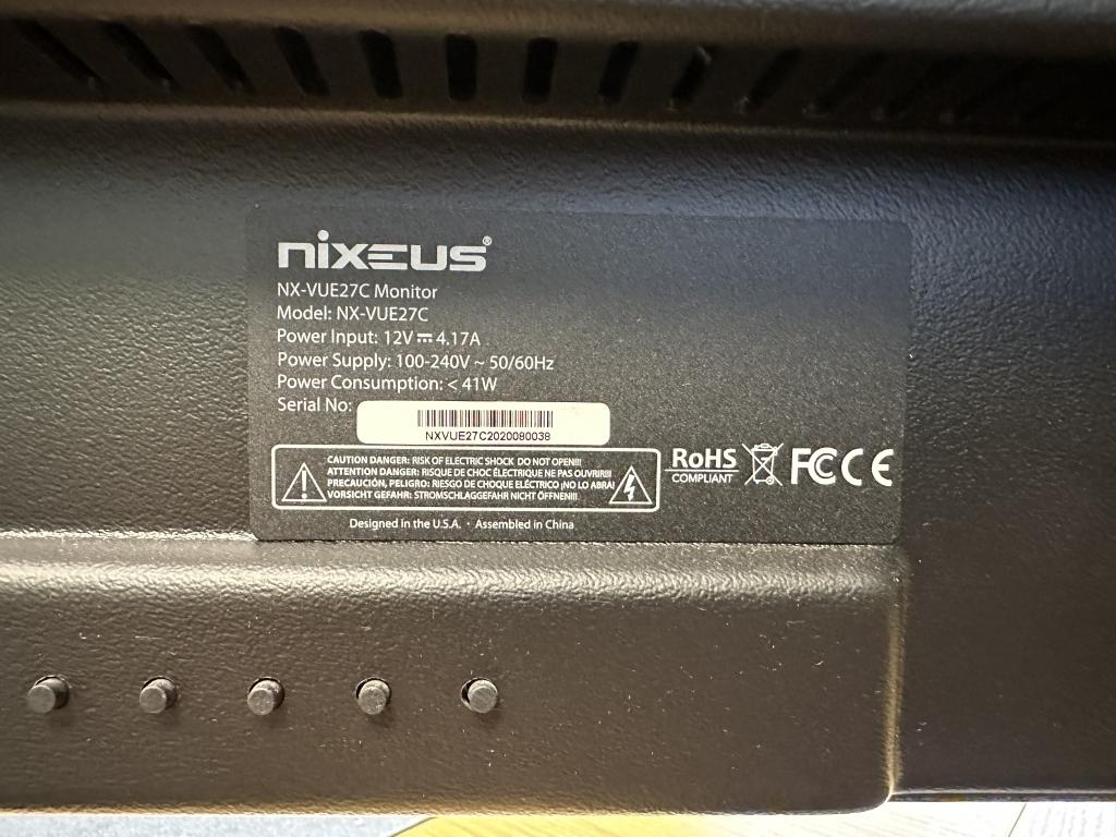NIXEUS 27" LCD MONITOR MODEL# NX-VUE27C
