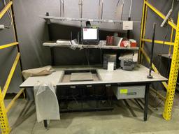 Shipping Desk w/ Fairbanks Scale, Zebra Printer, Better Pack Dispenser, Zebra Monitor