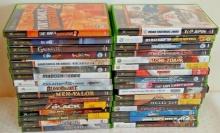 Huge Lot 32 XBOX Video Game Case Manual Cartridges Discs GTA Sims Hawk UFC Call Duty Black