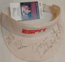 1/1 Autographed Multi Signed ESPN WWF WWE Hat Visor JSA 4x Berman Vitale Duggan Hennan