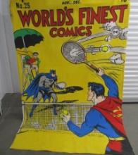 Large Batman And Superman D C Comics Hand Painted Poster On Canvas