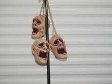 3 Hanging Rubber Scary Heads