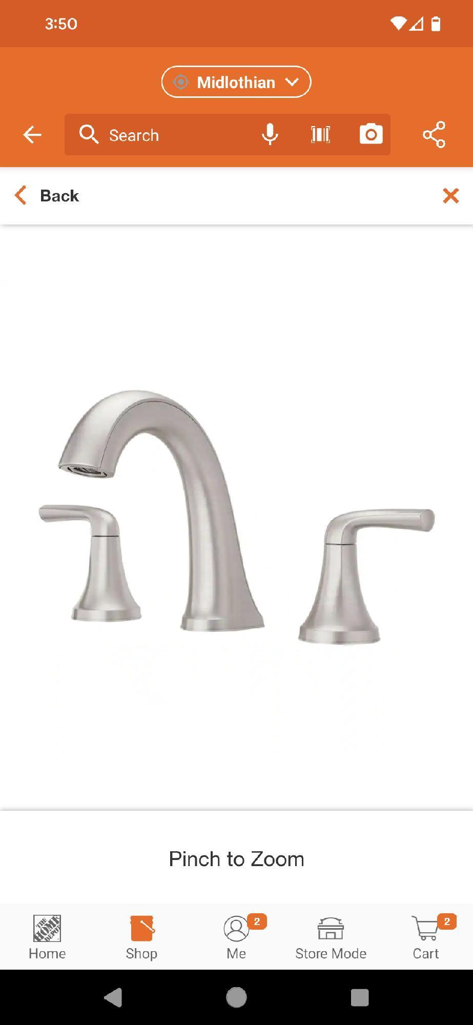 Pfister Ladera 8 in. Widespread Double Handle Bathroom Faucet in Spot Defense Brushed Nickel, Retail