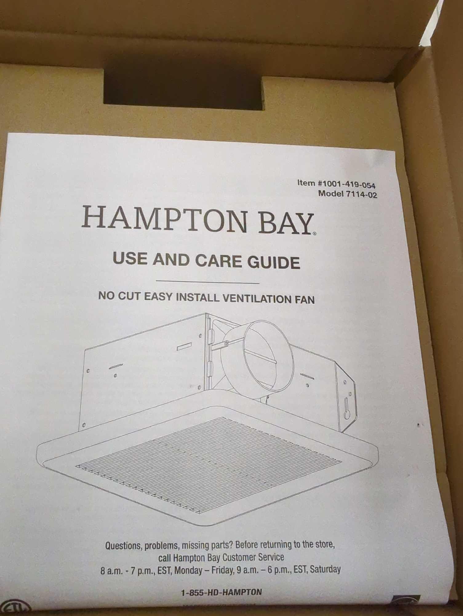 Hampton Bay 50 CFM Wall/Ceiling Mount Roomside Installation Bathroom Exhaust Fan, ENERGY STAR,