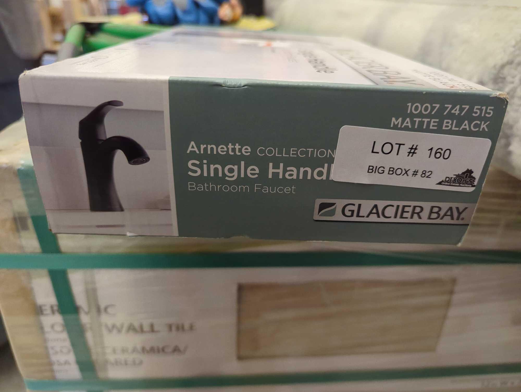 Glacier Bay Arnette Single Handle Single Hole Bathroom Faucet in Matte Black, Appears to be New in