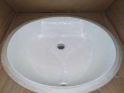 Glacier Bay 19.5 in. Undermount Oval Vitreous China Bathroom Sink in White, Retail Price $59,