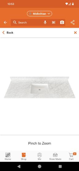 Home Decorators Collection 61 in. W x 22 in D Marble White Rectangular Single Sink Vanity Top in