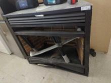 GAS FIREPLACE INSERT, UNIT APPEARS NEW WITH DEFECTS, HEAVY DENTS TO THE BOTTOM VENT SEE PHOTOS,