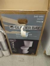 Glacier Bay 2-piece 1.28 GPF High Efficiency Single Flush Round Toilet in White, Seat Included,
