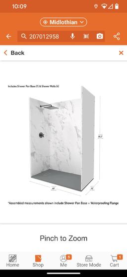 CASTICO 60 in. L x 32 in. Wx84 in. H Alcove Solid Composite Stone Shower Kit w/ Carrara Walls and