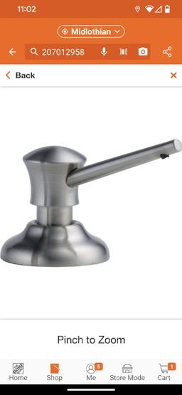 Delta Classic Countertop Mount Soap Dispenser in Arctic Stainless, Appears to be New in Factory