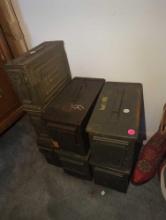 (BR1) LOT OF 7 AMMO CANS, 3 SMALL CANS. 4 LARGER CANS
