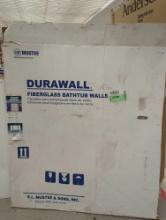 MUSTEE Durawall 30 in. x 60 in. x 58 in. 3-Piece Easy Up Adhesive Alcove Bath Tub Surround in White,