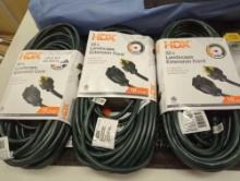 Lot of 3 HDX 55 ft. 16/3 Green Outdoor Extension Cord, Appears to be New in Factory Package Retail