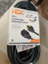 Lot of 2 HDX 55 ft. 16/3 Green Outdoor Extension Cord, Appears to be New in Factory Package Retail