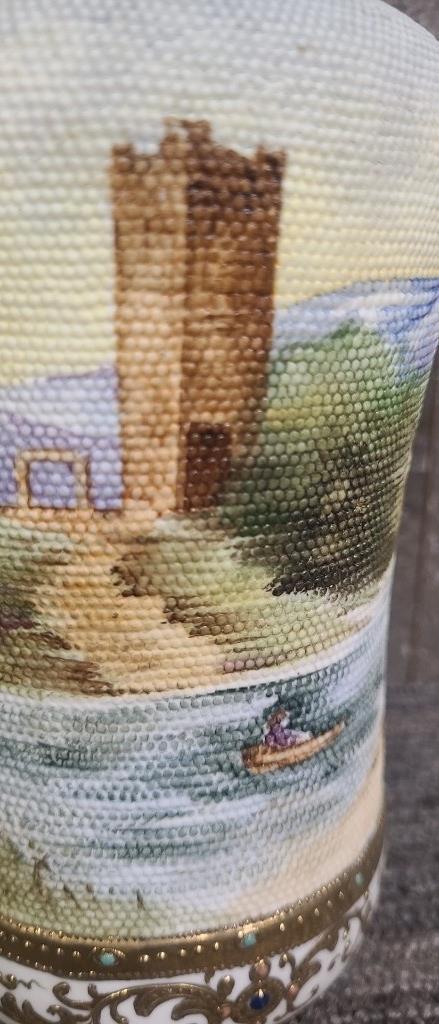 HAND PAINTED NIPPON TAPESTRY VASE
