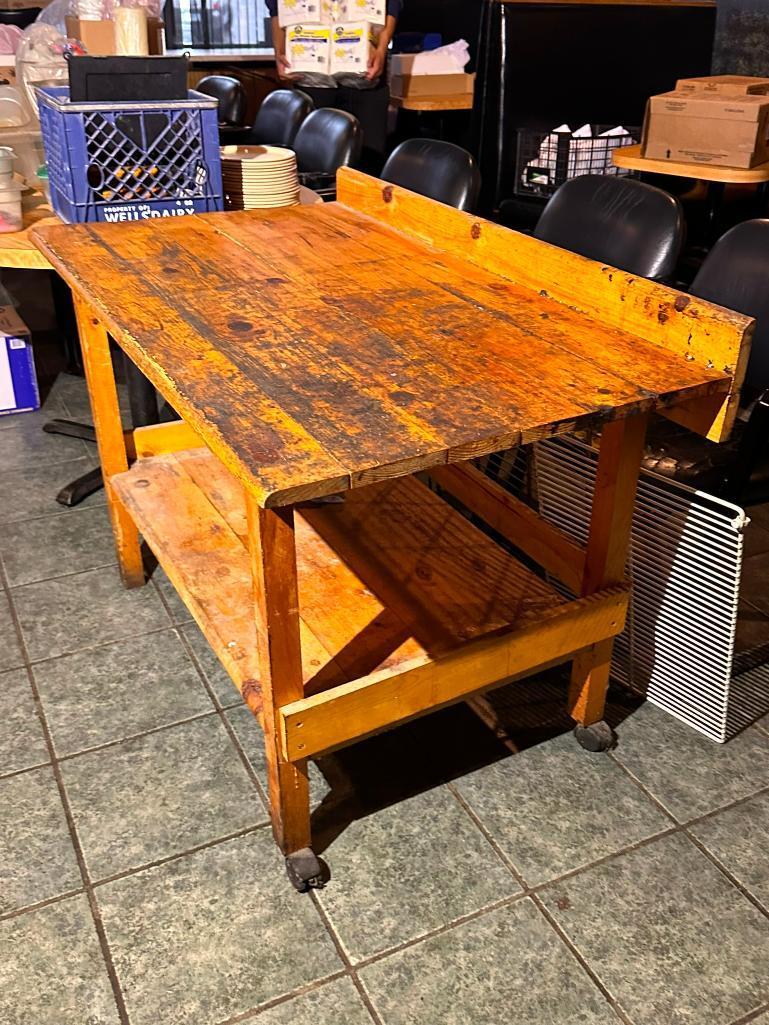 Mobile Wood Work Table