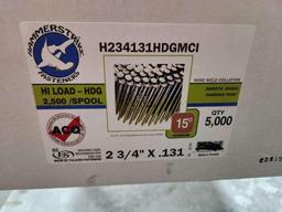 Sealed Case, Hammerstrike Fasteners 5,000ct, 2,500/Spool, 2-3/4in x .131, Smooth Shank, Diamond