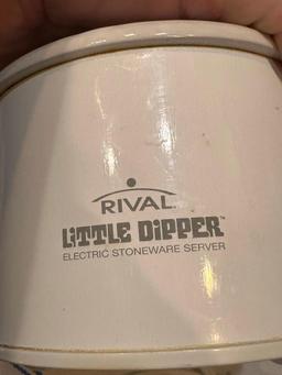 Rival Little Dipper Slow Cooker / Warmer and Slow Cooker Cook Book w/ Spoon Rest
