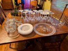 Fancy Etched Glass Dinnerware and Stemware