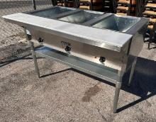 Adcraft Electric Open Well Steam Table, 3-Wells, Model ST-120/3, 120v, 1ph, w/ Manual