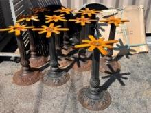 Lot of 10, HD Cast Iron Ornate Designed Table Bases, Single Pedestal, No Table Tops, Sold by the