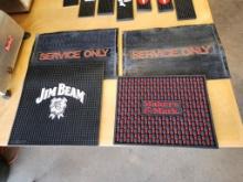 4 Large Rubber Bar Mats, Makers Mark, Jim Beam, Service Only