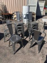 11 Metal Stack Restaurant Chairs, Sold by the Chair x's the Qty, 11x$