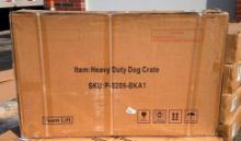 New in Box, HEAVY DUTY DOG CRATE, SKU: P-0209-BKA1 - 47.5in x 36in x 30.7in, Portable