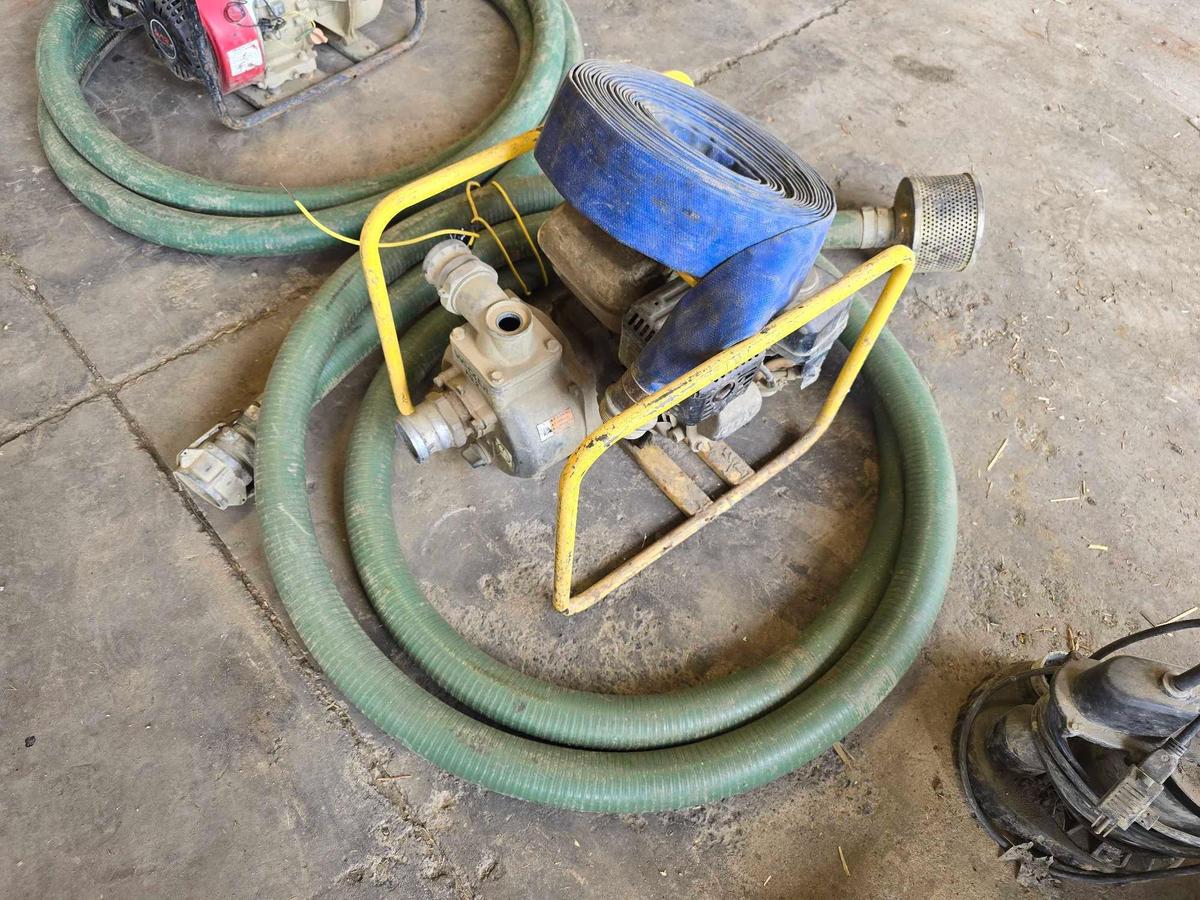 WACKER 2IN. WATER PUMP W/ SUCTION, DISCHARGE HOSE SUPPORT EQUIPMENT