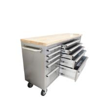 NEW SUPPORT EQUIPMENT NEW TMG 72'' 10-Drawer Rolling Workbench '' Stainless Steel Frame & Rubberwood