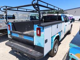 2021 Chevy Silverado 2WD 4 Door Crew Cab Service Body w/Ladder Rack, Gas License# QTJ-P77, VIN