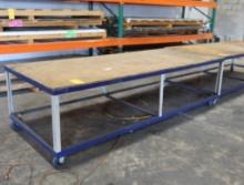 48" x 10' Portable Steel Table w/Wood Top