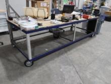 48" x 10' Portable Steel Table w/Wood Top