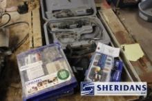 DREMELS: DREMEL 8220 AND 2001 WITH ASSORTED ATTACHMENTS. SELLS UNTESTE