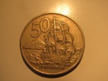 Foreign Coins:  1975 New Zealand 50 Cents