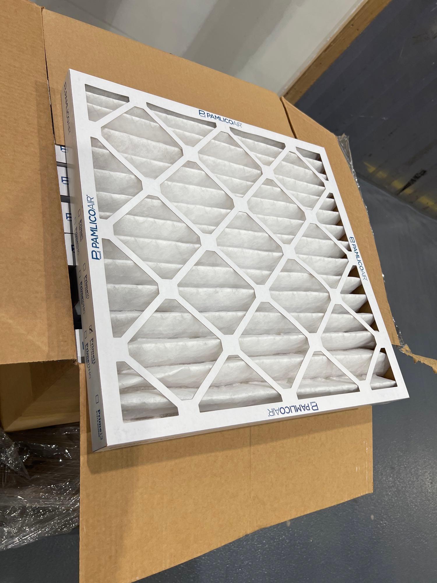 PALLET OF UNUSED AIR FILTERS. 20x20x2 (3 BOXES / 12 PER BOX)