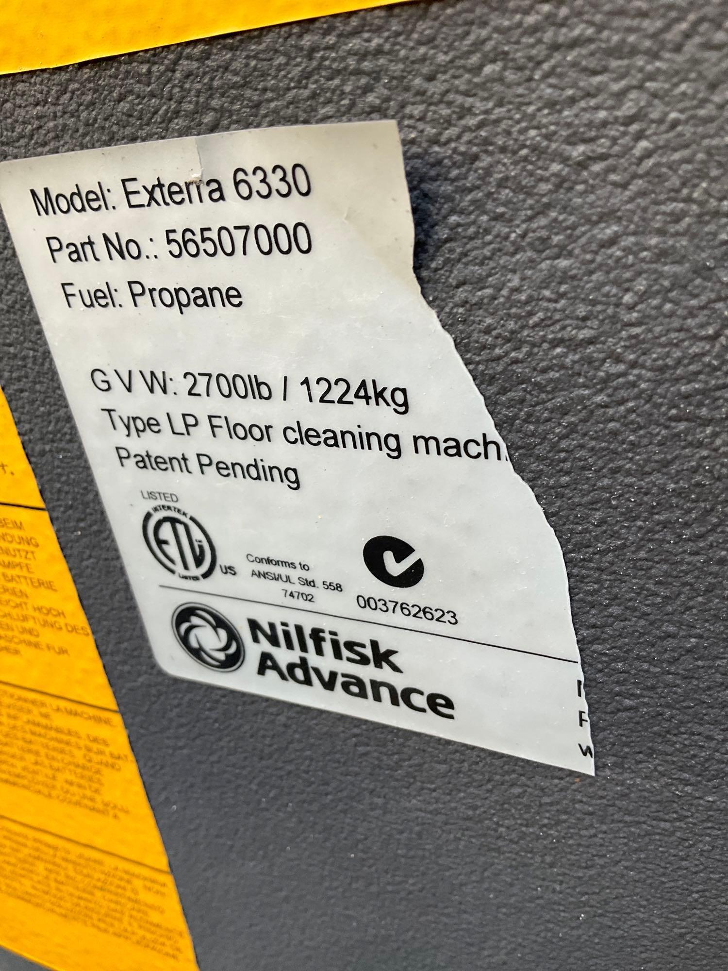 NILFISK- ADVANCE RIDE ON EXTERRA 6330, LP POWERED , RUNS AND OPERATES