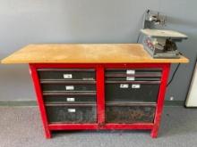 Metal Craftsman Workbench and Scroll Saw Attached