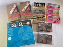 Group of New in Package Cassettes, VHS, Reel to Reel