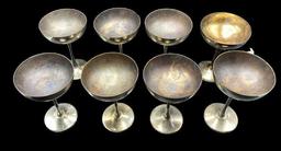 (8) Silver plate Champagne Goblets: