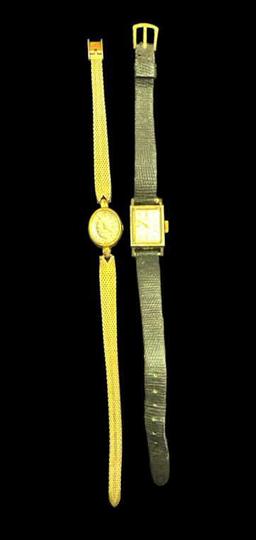 (2) Vintage Ladies Watches:  1/20 10 Kt Gold