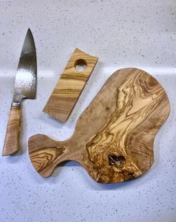 High End, Handmade, Professional Chef Knife, Wine Holder, Charcuterie Board Set