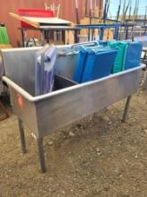 (1) 3-Compartment Stainless Steel Sink, Group of Children Mats, Group of Misc. Items
